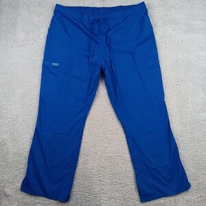 Cherokee Scrub Pants Womens 2XL Royal Blue WW120 Cargo Drawstring Professionals